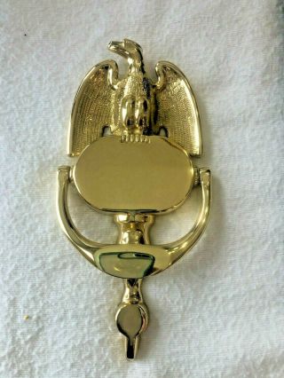 Solid Brass Eagle Door Knocker - - Marked Eb - - 8 " X 4 " - - Nos