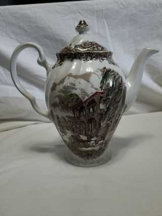 Johnson Bros.  - Heritage Hall - Coffee Pot With Lid - French Provincial - 9 1/2 "