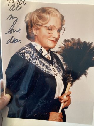 Robin Williams Signed Mrs Doubtfire 8x10 Photo Aladdin Jumanji Rare