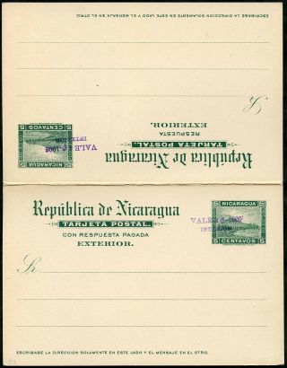 NICARAGUA 4¢ 1908/5¢,  4¢ 1908/5¢ REPLY PSC H&G 71 2