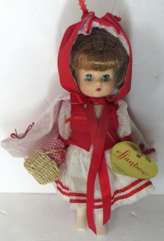 Vintage Stitched Little Red Riding Hood Doll 8 1/2 Inches