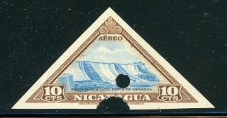 Nicaragua Waterlow Triangles 1947 Specialized: Scott C286 10c Imperf Proof $$