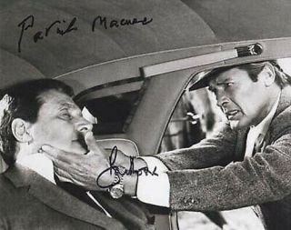 Roger Moore (,) & Patrick Macnee (,) Double Signed Autograph 007 James Bond Vtak