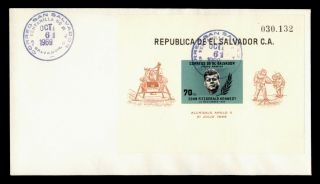 Dr Who 1969 El Salvador Fdc Space John F Kennedy Jfk Imperf S/s G00450