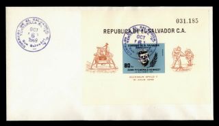 Dr Who 1969 El Salvador Fdc Space John F Kennedy Jfk Imperf S/s G00449