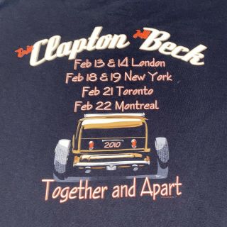 Vtg Eric Clapton Jeff Beck Concert Tour 2010 Black T Shirt Size (2xl