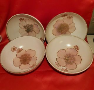 Set 4 Denby Pottery Stoneware Gypsy 6 1/2 " Cereal Or Soup Bowls