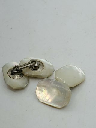Vintage Mother Of Pearl Double Sided Cufflinks