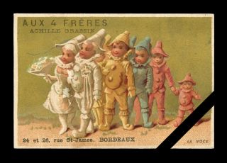 Antique French Victorian Trade Card: Bordeaux,  France Early 1900 