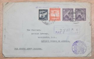 Mayfairstamps Chile 1943 British Embassy Registered Panagra Airmail To Washingto