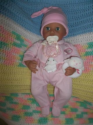 Zapf Creation Interactive 18 " Baby Annebelle Doll Sounds Head Open/close Eyes,