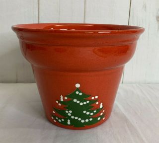Waechtersbach Christmas Tree Red Flower Pot Planter Ice Bucket Wine Chiller