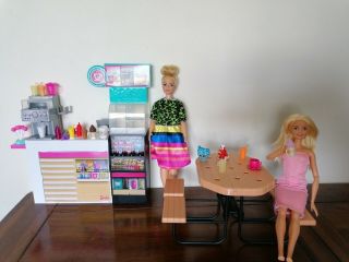 Mattel Barbie Coffee Shop With Blonde Curvy Doll And Accessories