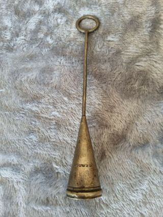 Antique Silver Plate Candle Light Snuffer / Chamber Stick Holder Cap Go To Bed