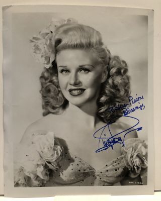 Ginger Rogers Vintage Autographed 8/10 Photo Major Minor