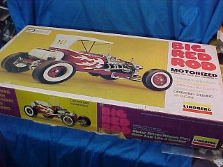 1976 Lindberg 1/8 Scale Big Red Rod Model Car Parts Kit Not Complete