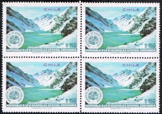 Chile 1976 Stamp 902 Mnh Block Of Four Oea Congress
