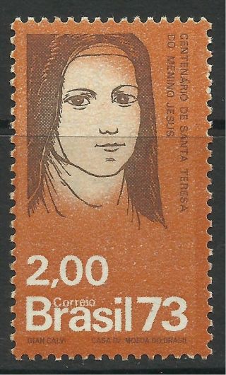 Brazil.  1973.  St Theresa Of Lisieux Commemorative.  Sg: 1459.  Never Hinged.