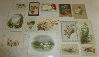 14 X Victorian Christmas And Year Greetings Cards Flowers