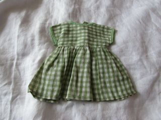 Vintage Terri Lee green plaid DRESS w/bow 1960s handmade doll clothes toy outfit 3