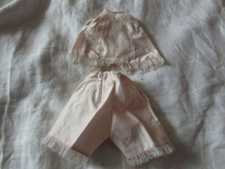 Vintage Terri Lee Pink Pajamas 1960s 2 Pc Nylon Bed Clothes Handmade Doll Toy