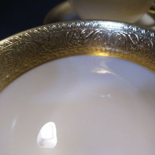 SET (4) Lenox China Westchester Footed Cups & Saucers 24K Gold Rim 3