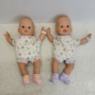 Htf Fisher Price Little Mommy Baby So Twins Dolls Doll Pink/purple Booties