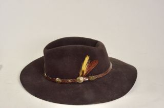 Ridge Runner Felt Australian Hat By Outback Trading Co - Brown - Size 6 7/8