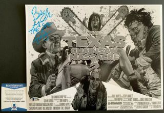 Bob Elmore Autographed Texas Chainsaw Massacre 2 11x14 Poster Signed Beckett
