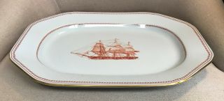 Spode Trade Winds Red/gold 14 Inch Platter - Displayed And