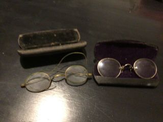 Vintage John Lennon Style Eyeglasses Glasses W/ Case,  These Are Older