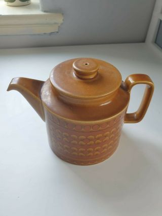 Vintage Hornsea Pottery England Saffron Teapot 1970s Retro Pattern Homeware