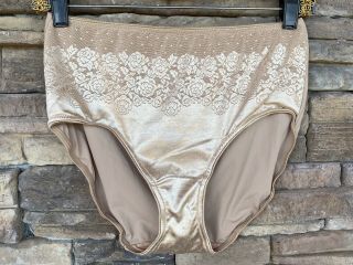 Vintage Soma Hi - Leg L Nude Bikini Panties Underwear Brief Second Skin Wet