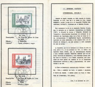 Peru 1971,  International Stamp Exhibition " Exfilima ",  1st Day Emission Booklet