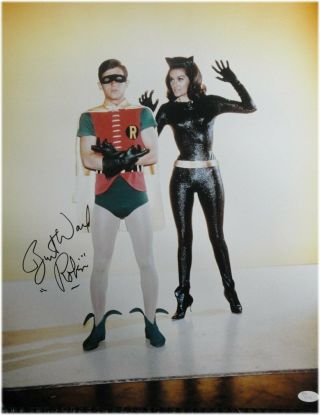 Burt Ward Hand Signed Autographed 16x20 Photo Batman " Robin " W/ Cat Woman Jsa