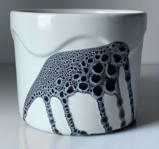 Mid Century Mod Lapid Splat Lava Zebra Hana Abstract Pottery Planter Israel Art