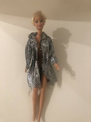 Mattel Barbie Doll Glimmering Stardust Coat Silver Lame