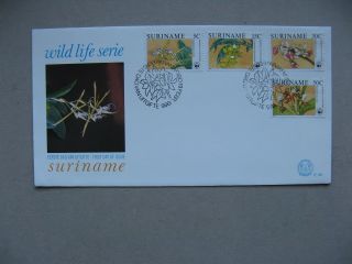 Suriname,  Cover Fdc 1986,  Flower Orchid Wwf/wnf