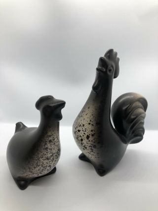 Howard Pierce California Pottery,  " Rooster And Hen ",  Mid Century Modern Art