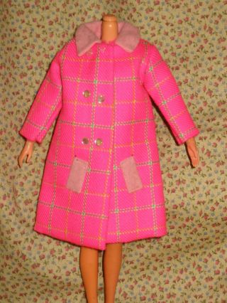 Vtg Tammy Misty Barbie Clone Doll Hot Pink Plaid Coat Hong Kong Coat N Dress Ser