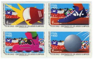 Chile 1996 1823 - 1826 Centenario Comite Olimpico De Chile Mnh