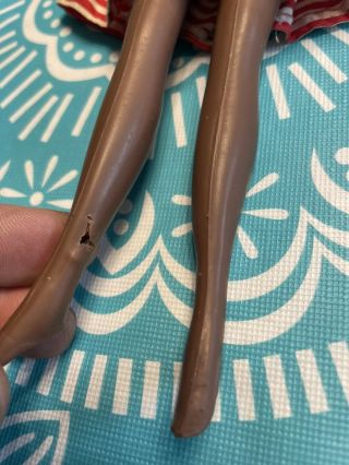 Vintage 1960s? Doll Black African American Barbie Clone Posable Rubber Legs 2