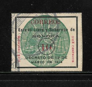 (57224) Mexico Stamps Sonora With Seal 10 Cents