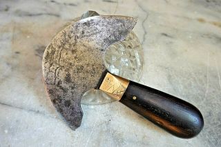 Antique Leather Cutting Knife " Osborne " Round Head Knife Est.  1826