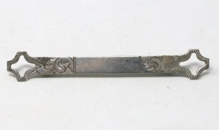 A Antique Victorian Sterling Silver 925 Patterned Bar Brooch 1200