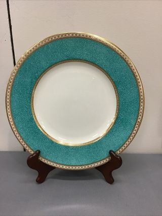 1 Of 12 Wedgwood Ulander Powder Turquoise Gilt 10 5/8” Dinner Plate W1503
