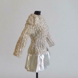Barbie Salute to Silver Mini Dress 1885 Silver Sparkle Fashion 1969 2