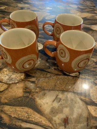 Denby Fire Chilli Mugs Set Of 4 Discontinued England