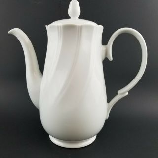 Vintage Sheffield Bone White Swirl Coffee Pot With Lid Made In Japan