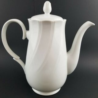 Vintage Sheffield Bone White Swirl Coffee Pot With Lid Made in Japan 3